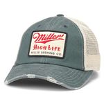 AMERICAN NEEDLE Miller High Life Beer Patch Unisex Adjustable Snapback Baseball Hat, Orville (Stone/Green), One Size