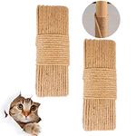 PETSTARCX 2-PACK Cat Natural Sisal Rope 6mm 66Ft Scratching Post Tree Replacement Hemp Rope for Repairing Recovering or DIY Scratcher Hemp Rope Cat Tree Tower DIY Scratcher