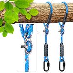 BeneLabel 2 Pack Swing Rope, 1M Hammock Straps Adjustable Extendable Polyester String for Outdoor Tree Hanging Chair Playground Set Accessories, up to 1000lbs, 10mm Diameter, Blue