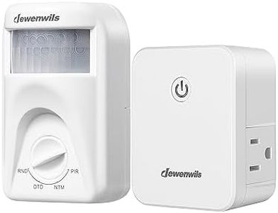 DEWENWILS Wireless Motion Sensor Outlet, Dusk to Dawn Sensor Plug & PIR Motion Sensor, 4 Modes, 20 FT Detection Range, for Plug-in Lamps, FCC & ETL Listed