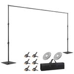 Backdrop Stand 10x7ft, Sdfghj Heavy Duty Photography Back Drop Adjustable Stand Background Stand Support Kit with Steel Base for Parties Birthday Wedding/Photobooth/Decoration/Photoshoot/Curtain