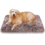 Jaspuriea Large Dog Bed Washable Dog Crate Mattress Calming Fluffy Anti Anxiety Dog Beds Deluxe Plush Dog Mat with Anti-Slip Bottom,105x70x10cm