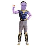 FancyDressWale The End Game Super Hero THAANOOS Costume with Infinity Gauntlet and LED Mask (Multicolor 5-7 Years