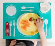 Kids Table Mat for Toddlers & Young Kids (Washable) This Homeschool Montessori Placemat Helps Teach Table Manners & Etiquette - Silicone Table Mat is Easy to Clean