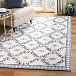 SAFAVIEH Chelsea Collection Accent Rug - 2'9" x 4'9", Ivory & Blue, Hand-Hooked French Country Wool, Ideal for High Traffic Areas in Entryway, Living Room, Bedroom (HK55D)