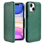 PULOKA iPhone 13 Pu Leather Flip Back Cover Leather Wallet Case with Card Slot & Kickstand Function – Green