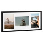 Navaris Picture Frame for 3 Photos - Multi Aperture Wall Hanging 3-Photo or Postcard Frame for 6x4 (10x15cm) Pictures - Collage Photo Frame for Wall