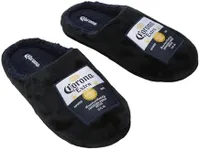 Bioworld Corona Beer Labels Men's Black Scuff Slippers-Large