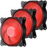 upHere gaming 120mm Red LED 3PIN Case Fan - Low Noise, High Airflow for Efficient Computer & CPU Cooling, PF120RD3-3