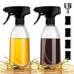 MIUSITE Oil Sprayer for Cooking Air Fryer, 2 Pack Olive Oil Spray Bottle, 10oz Food-Grade Plastic Oil Spritzer Mister, Refillable Oil Dispenser Bottle for Salad, BBQ, Grilling, Kitchen Baking