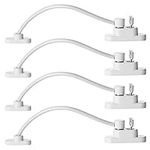 Keyohome Pack of 4 Window Door Restrictor Security Lock Child Baby Security Wire Cable with Screws Keys White