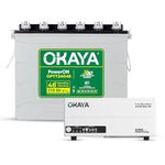 Okaya Inverter with Battery Combo for Home,Office & Shops | ATSW 950 12V Pure Sine Wave Inverter 700VA with 36 Months Warranty & OPTT24048 210Ah Tall Tubular Battery with 48 Months Warranty