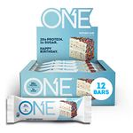 ONE Protein Bars, Birthday Cake, Gluten Free Protein Bars with 20g Protein and only 1g Sugar, Snacking for High in Protein Diets, 60g (12 Count) [Packaging May Vary]