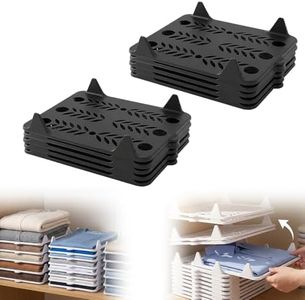 PVZXR Stackable Closet Organizer, 2026 New Stackable Closet Clothing Organizer System, Non-Slip Space-Saving Folding Board System for T-Shirts, Pants & Sweaters (Black - 10PCS)