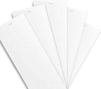 DALIX PVC Vertical Blind Replacement Slats Curved Smooth White 46.5 x 3.5 (5-Pack)