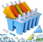 Silicone Popsicle Molds 10-cavity, DIY Ice Pop Mold for Kids Adult Teens, BPA Free Ice Cream Molds for Party Yogurt Juice Smoothies Sticks