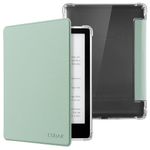 CoBak Case for Kindle Paperwhite - New PU Leather Cover and Clear Soft Silicone Back Cover with Auto Sleep Wake Feature for Kindle Paperwhite Signature Edition (6.8" 11th Generation 2021 Released)