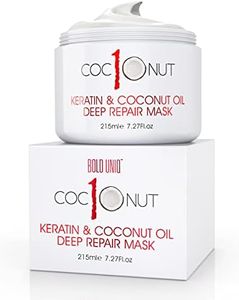 Hair Mask with Coconut Oil and Keratin Protein - Hydrating Deep Conditioning Treatment Mask - Intensive Moisturising Repair for Dry, Damaged Hair, Split Ends, Curls and Colour-Treated Hair - 215ml