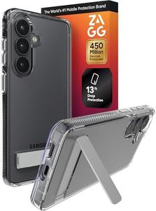 ZAGG Crystal Palace Samsung Galaxy S26 Case with Kickstand - Clear, 13ft Drop Protection, Graphene Reinforced, Crystal Clear Anti-Yellowing Slim Protective Cover