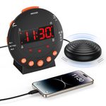 OQIMAX Loud Alarm Clock Shaker, Electric Alarm Clock with Vibrating, Bed Shaker Clock with Adjustable Dimmer&Volume, Snooze, USB Charging Port, Loud Alarm Clock for Heavy Sleepers, Hearing Impaired