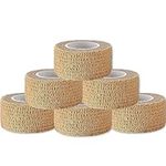 Self Adhesive Bandages - 1" x 5 Yards Per Roll - Pack of 6 Rolls, Elastic Self Adherent Cohesive Wrap First Aid Tape for Sprain Swelling and Soreness on Wrist and Ankle