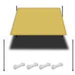 Camping Tarp 4.6 x 5 m(15.1 x 16.4ft) Waterproof Garden Screen with Free Rope UV Block Weather-Resistant with Grommets Pes Sunsail for Camping Beach Deck Porch, Cream Color