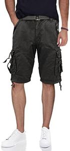 X RAY Mens Cargo Shorts Camo & Solid Colors 12.5" Inseam Knee Length Classic Fit Multi Pocket, TwillCharcoal, 34