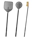 G.a HOMEFAVOR 12 inch Perforated Pizza Peel 9inch Pizza Turning Peel Pizza Oven Brush 3PCS Pizza Oven Kits, 120cm in Total