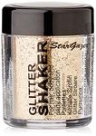 Stargazer Glitter Shaker, Gold. Cosmetic glitter powder for use on the eyes, lips, face, body, hair and nails.