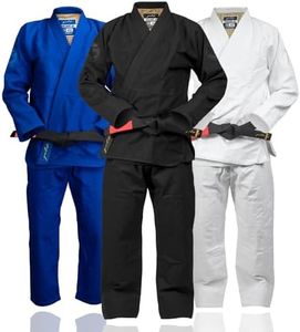 Gold BJJ Valiant Gi - Heavyweight 550gsm Pearl Weave Jiu Jitsu Uniform - IBJJF Legal (Black, A0)