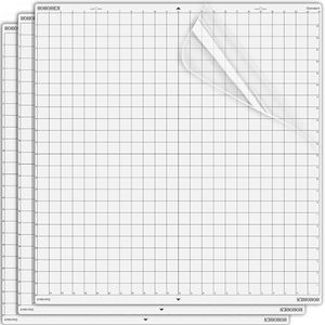 Cutting Mats for Silhouette Cameo Pro MK II and Cameo 4 Pro,24x24 Inch 3 Pack Transparent Standard Tack Adhesive Sticky Durable Long-lasting Replacement Mat for Cardstock HTV Vinyl Projects