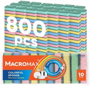 Macromax Colorful Sponge – Flat Dish Sponges for Daily Kitchen Use – Bright Non-Scratch Sponges for Plates, Glasses, Silverware & Stovetops – Multipurpose Cleaning - 800 Pieces