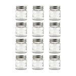 Sunshine Mason Co. Mini Mason Jar Shot Glasses with Metal Lid 2 Ounces, 12 Pieces