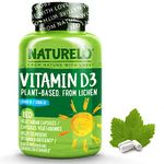 NATURELO Vitamin D - 2500 IU - Plant Based from Lichen - Natural D3 Supplement for Immune System, Bone Support, Joint Health - Vegan - Non-GMO - Gluten Free - 180 Mini Capsules