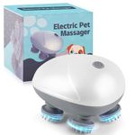 Electric Pet Massager for Dogs and Cats, Cordless Handheld Tool with 4 Massage Heads and 96 Massage Nodes, Back Scratcher for Relieving Tension, Tight Muscles, and Stiffness