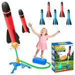 Spiritzohic Rocket Toy Launcher, Foam Rocket Launcher Fun Stomp Rockets Outdoor Toy Foam Rockets Toys Playset Fun Garden Beach Play for Outdoor,Indoor,Garden Animal Set