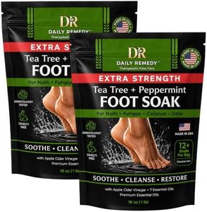 EXTRA STRENGTH Tea Tree Oil Foot Soak with Epsom Salt - Made in USA - for Toenails, Athlete's Foot, Itchy Feet, Stubborn Smelly Foot Odor, Pedicure, Foot Calluses & Soothes Sore Tired Achy Feet-2 Pack