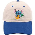 Concept One Unisex's Disney Stitch Dad Hat, Adjustable Cotton Baseball Cap with Curved Brim, Navy Blue, One Size