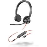 POLY (Plantronics Blackwire 3325 Teams Certified USB-C Headset, On-Ear w/Noise-canceling mic, Connect to Mobile/Tablet via USB-C/A, Works with Teams, Zoom, and More, Black, 8X222AA