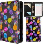 Server Books for Waitress,with Zipper Pocket Waitress Book Leather Booklet Waiter Money Organizer Wallet,Restaurant Guest Cash Check Bill Receipt Holder,Fit Server Apron (Pineapple)