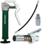 LockNLube Mini Grease Gun Kit. Includes Our Patented Grease Coupler (Locks on, Stays on, Won't Leak!) Plus a 12 Hose and in-line Hose Swivel.