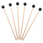 Luomorgo 6 Pcs Glockenspiel Mallets, Xylophone Mallets Rubber Bell Mallets Percussion with Wood Handle, 15 Inch Drumsticks for Bell Stick, Tongue Drum Mallets