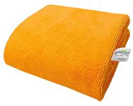 SOFTSPUN Microfiber Bath & Hair, Care Towel Set of 1 Piece, 70x140 Cms 340 GSM (Orange). Super Soft & Comfortable, Quick Drying, Ultra Absorbent in Large Size.