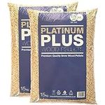 2 x Platinum Plus Wood Pellets | Ideal for Ooni Pizza Oven, Ninja Woodfire Outdoor Grill, Pellet Stove and outdoor kitchen | EnPlus A1 Certified | FSC approved | 6mm Wood Pellets | 2 x 15kg Bag