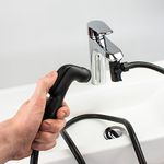 Xcel Home Black Travel Douche Set Portable | Connects to Bathroom Mixer Taps | Brass Bidet Spray Kit - Handheld Shower-Head Shattaf for Cleaning, Hygiene, Washing Pet