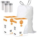 2 Packs(100 Count) Code H 8-9 Gallon Heavy Duty Drawstring Trash Bags Compatible with simplehuman Code H | 1.2 Mil | White Drawstring Garbage Liners 8-9 Gallon/30-35 Liter