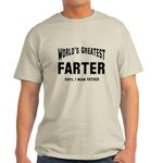 CafePress World's Greatest Farter Father Light T Shirt Men's Traditional Fit Light Casual Tshirt