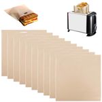 Aobuviou 10 Pack Toaster Bags Reusable Nonstick Toastie Bags for Toaster, Toasted Sandwich Bags Toaster Pockets Reusable Bread Toast Bags for Microwave Oven Grill (16 x 18cm)