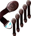 KidDough Furniture Safety Locks for Kids - Pack of 6 Brown Locks, Child Safety Locks for Drawers, Cabinets, Fridge, Cupboard Lock, Baby Proofing Product, Strong and Adhesive Safety Locks