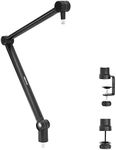 MOUNT-IT! Adjustable Microphone Boom Arm [3/8’’ to 5/8’’ Screw Adapter] Suspension Scissor Mic Stand, Desk Mount For Blue Snowball, Yeti, & Other Studio and Gaming Microphones (With Cable Management)